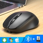 Resim Jingyi Aieach Şarj Edilebilir Kablosuz Bluetooth Fare Sessiz Kablosuz Bilgisayar Fare USB Ergonomik Gamer Bilgisayar Faresi Dizüstü Macbook (Yurt Dışından) 