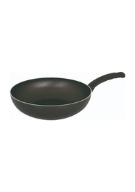 Resim Mehtap Teflon Wok Tava - 24 Cm Cam Kapaklı Siyah 