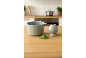 Resim Chavin 4lü Matcha Set Kase Kaşık Whisk Tutucu Bambu Whisk Çırpıcı ve Bambu Kaşık MT248 