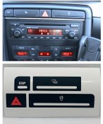 Resim A4 B6 - B7 Kasa 2001-2008 Arası Dörtlü Sinyal Bardaklık Esp Düğmesi Sticker Etiket Tamir Kiti 1 Adet 