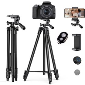 Resim FototekFotograf 135cm Pro Tripod Cep Telefonu Tripot Bluetooth Kumanda Çantalı Dslr Tripod 