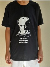 Resim Salar Ticaret Atatürk İmza Baskılı Çocuk Siyah Tişört Siyah 