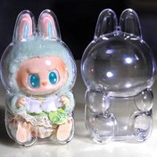 Resim POP MART Bebekler için 2D Düz, Anime Tarzı Labub İkinci Nesil Şeffaf Akrilik Koruyucu Kılıf - Sevimli Tavşan Kulaklı ve Çiçekli Kıyafetli Şeffaf Ekran Kapak, Koleksiyoncular İçin Sevgililer Günü Hediyesi, Parti Süslemesi | Anime Esintili Tasarım | Sağlam Koruma 
