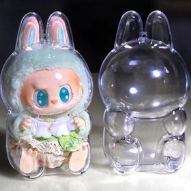 Resim POP MART Bebekler için 2D Düz, Anime Tarzı Labub İkinci Nesil Şeffaf Akrilik Koruyucu Kılıf - Sevimli Tavşan Kulaklı ve Çiçekli Kıyafetli Şeffaf Ekran Kapak, Koleksiyoncular İçin Sevgililer Günü Hediyesi, Parti Süslemesi | Anime Esintili Tasarım | Sağlam Koruma 