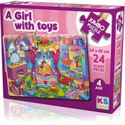 Resim KS Games 24 Parça Jumbo Puzzle - A Girl With Toys 