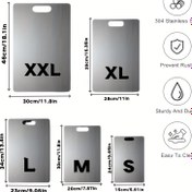 Resim Gelişmiş Titanyum Sınıfı 304 Paslanmaz Çelik Kesme Tahtası - Gıda Sınıfı, Dayanıklı ve Taşınabilir Meyve, Sebzeler, Etler için - Temizlemesi Kolay, Evrensel Uyum, Ev ve Kamp Mutfakları için İdeal, Gıda İle Temas Güvenli 