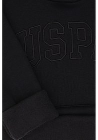 Resim U.S. Polo Assn. Kız Çocuk Siyah Kapüşonlu Şardonlu Basic Sweatshirt 50314311-VR046 