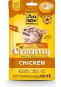 Resim Delibon Creamy Tavuklu Sıvı Kedi Ödül Maması 5 x 15 G 