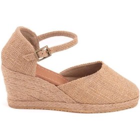Resim Gerçek Elişi Hasır Dolgu Topuk Keten Hasır Espadril Handmade Hasır 