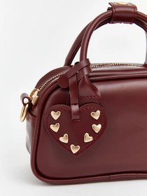 Resim LC Waikiki LCW ACCESSORIES Bordo Kalp Aksesuarlı Kız Çocuk Omuz Çantası 