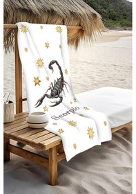 Resim Dijital Baskı Plaj Deniz Havlusu Akrep Burcu Desenli Peştamal Hvl0040 Renkli 