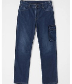 Resim Erkek Regular Fit Kargo Cepli Jean Pantolon Koyu Mavi 