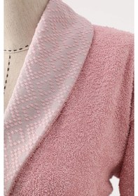 Resim Nurpak Safir Pamuklu Aile Bornoz Seti - Krem - Gül Kurusu Gül Kurusu - Krem 