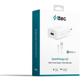 Resim ttec SpeedCharger QC 3.0 Seyahat Hızlı Şarj Aleti + Micro USB Kablo 