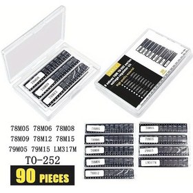 Resim Topnotch 90 Parça To-252 Voltaj Regülatör Kiti 9 Değer Set 78m05 Lm317m Elektronik Endüstriyel Kullanım 