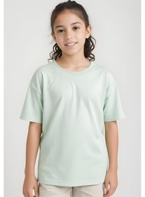 Resim Fyk Kids Kız Çocuk Yuvarlak Yaka Penye T-shirt Mint Yeşil 