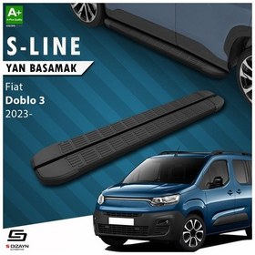 Resim S-dizayn Fiat Doblo 3 Uzun Şase S-line Siyah Yan Basamak 213 Cm 2023 Üzeri 