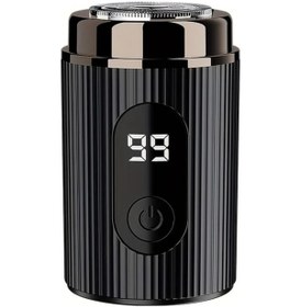 Resim Challenger Siyah Mini Taşınabilir Elektrikli Sakal Makinesi Usb Şarj Edilebilir Tıraş Seti Erkekler İçin Hediye 