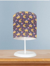 Resim Mekta Home Bebek Ve Çocuk Odası Şapkalı Yıldız Ve Ay Desenli Abajur 