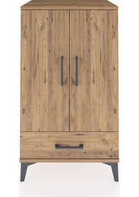 Resim Hyperion Komodin 3 Raflı Tek Çekmeceli 2 Kapaklı 60x44x106 Ça... Çam 