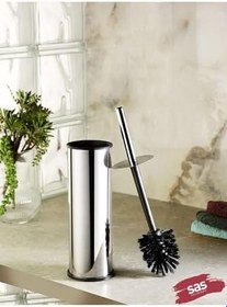 Resim 3Lt Krom 2'Li Banyo Seti Pedallı Çöp Kovası Wc Klozet Tuvalet Fırça Seti Banyo Çöp Kovası 