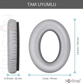 Resim NovStrap Bose QuietComfort QC35 ii QC35 QC25 QC15 QC2 AE2 AE2i AE2w ile Uyumlu Kulaklık Süngeri Pedi GÜMÜŞ 
