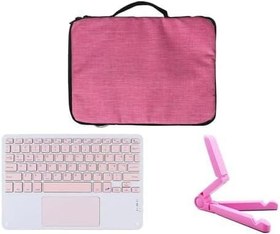 Resim Microcase Lenovo Legion Tab 8.8 inch Tablet ile Uyumlu Toucpad Bluetooth Klavye + Tablet Standı - Pembe AL5194 