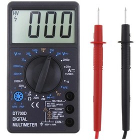 Resim Dt700d Geniş Ekran Ac Dc Dijital Akım Voltaj Amper Ölçüm Dyot Test Aleti Multimetre- Voltmetre 