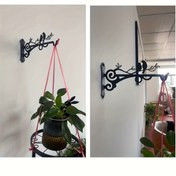 Resim Modern duvara monte demir çiçek sepeti duvar dekorasyonu asılı sepet çiçek rafı metal asılı çiçek rafı 