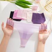 Resim 7 adet Kadın Hızlı Kuruyan Dikişsiz Tanga - Siyah, Pembe, Bej, Beyaz, Mor, Açık Mor, Mint Yeşil - Nefes Alabilir ve Rahat Uygunluk için Klasik Giyim, Sevimli Tanga, Günlük İç Çamaşırı, Minimalist Tasarım, Pürüzsüz Dokuma 