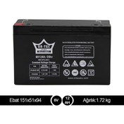 Resim Ortec 6V 12AH Oyuncak Akülü Araba Ile Uyumlu 6V 12AH 6 Volt Akü 6 Volt 12 Amper Akü 