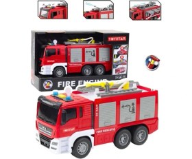Resim Farbu Oyuncak Sürtmeli 1:18 Sesli Işıklı Su Püskürtmeli Çift Merdivenli Full Fonksiyon Eğitici Çocuk Oyuncak Itfaiye Arabası 