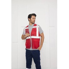 Resim Orange Safety Mühendis Tipi Fileli İkaz Yeleği 