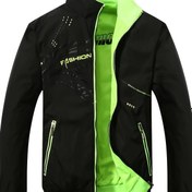 Resim Erkekler için Çift Taraflı Siyah ve Neon Yeşil Ceket - Günlük Spor Tarzı, Polyester, Fermuarlı Dik Yaka, Uzun Kollu, Cepli, Yürüyüş ve Günlük Kıyafet için İdeal, Yürüyüş Giyimi|Modern Fermuarlı Ceket|Fermuar Detayları 