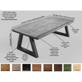 Resim NT Concept Ntconcept Hell Doğal Ağaç Toplantı Masası(100cm-220cm) 
