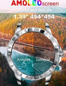 Resim LEMFO Smartwatch erkek saatleri, telefon fonksiyonu ve EKG ile spor kol saati, pedometre ile fitness saati spor saati Android iOS için 1.39 inç tam renkli AMOLED dokunmatik ekranlı akıllı saat 