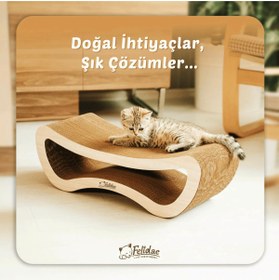 Resim Felidae Oluklu Mukavva, Kedi Tırmalama Kanepesi - Yatay Tırmalama / (59X20X24CM) Medium - CS8 LW 