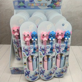 Resim 2 Adet Stitch Yan Basmalı Jel Kalem - Değiştirilebilir Uçlu, Canlı Pastel Tasarım, Okul ve Ofis için Pürüzsüz Yazım Deneyimi, Sevimli Kırtasiye 