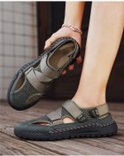 Resim Xm1502 Koyu Yeşil Erkek Günlük Sandalet - Komfortlu Ve Moda Koyu Yeşil Koyu Yeşil 