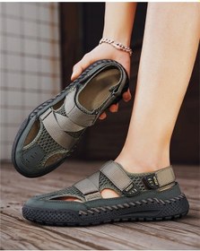 Resim Xm1502 Koyu Yeşil Erkek Günlük Sandalet - Komfortlu Ve Moda Koyu Yeşil Koyu Yeşil 