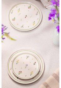 Resim Rakle Botanical Seramik 4'lü Pasta Tabağı Seti 20 Cm Renkli 