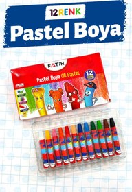 Resim t tuğset etiket 12 Renk Pastel Boya-T1409 
