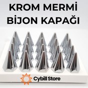 Resim CybillStore Krom Mermi Bijon Kapağı 20'li Set 50mm 