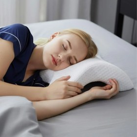 Resim Ototechparca Buffer® % 100 Visco Kavisli Ortopedik Yıkanabilir Kumaş Kılıflı Bel Boyun Bacak Ağrıları Için Yastık 