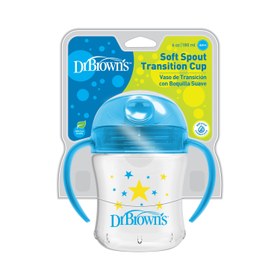 Resim 180 ml Silikon ağızlı Alıştırma Bardağı Mavi Yıldız Desenli (6ay+) 