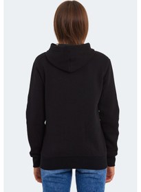 Resim Slazenger Katya Kadın Fermuarlı Kapüşonlu Cepli Siyah Sweatshirt Siyah 