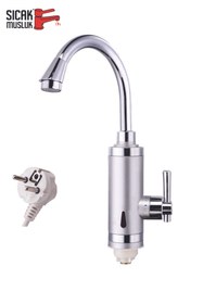 Resim Sıcak Musluk Elektrikli Ani Su Isıtıcı Termal Şofben Musluk Lavaboya Monteli ASG-4B Beyaz 