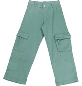 Resim Kız Çocuk /erkek Çocuk Çift Kargo Cepli Bol Paça Model Yeşil Renk Pantolon Yeşil 