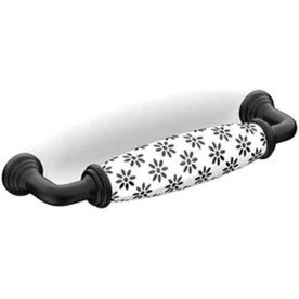 Resim Dizaynaks Mat Siyah 128 mm Porselen Kulp Flo 