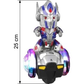 Resim Farbu Oyuncak 4 Fonksiyonlu Sesli Işıklı Müzikli Sensörlü Robot Figürlü 360 Derece Dönen Oyuncak Uzay Aracı 